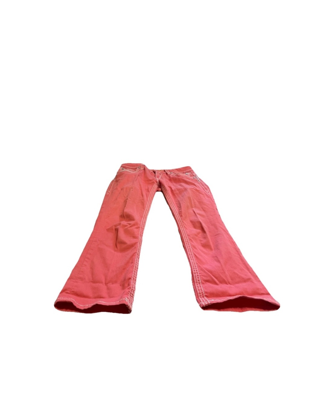 Rock Revival NWOT Women’s Coral Pink Scarlett Capris! Rhinestone! Size 28 34x27